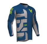 Cumpara ieftin Tricou (bluza) cross-enduro Thor model Launchmode Forge culoare: albastru/gri/galben fluor XL