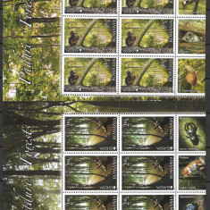 20111, LP 1899c-Europa 2011, Paduri-set 2 minicoli 6 timbre si 3 tabs, MNH