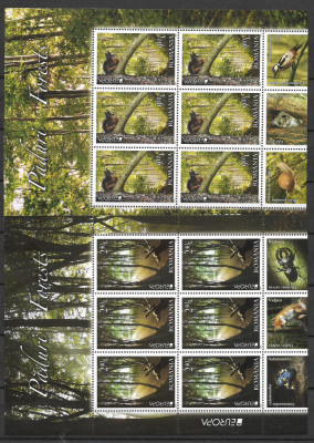 20111, LP 1899c-Europa 2011, Paduri-set 2 minicoli 6 timbre si 3 tabs, MNH foto