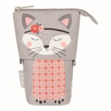 Penar neechipat fete, 1 fermoar, Dimensiuni 14x7,5x18,5cm, vertical tip etui, 2, Herlitz