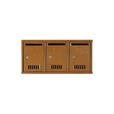 Modul de 3 cutii postale, maro, 560 x 260 x 75 mm