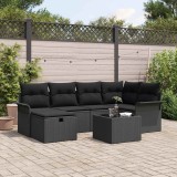 vidaXL Set de canapele pentru grădină cu pernă 7 pcs Rattan poli 3360224