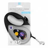 Lesă retractabilă pentru c&acirc;ini NASA 5 m p&acirc;nă la 25 kg mărimea M, COLLAR