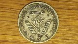 Africa de sud - moneda de colectie argint 0.800 - 3 pence 1933 - George V