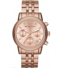 Michael Kors Ritz Women&amp;#039;s Watch Chronograph with Pink Gold Metal Bracelet MK6077 foto