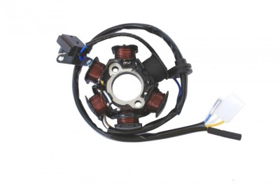 Stator GY6 50-80cc 4T (6 bobine+senzor scanteie, 4 fire) foto