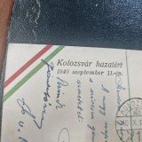 Carte postala mesaj patriotic unguresc ,, Clujul s a intors acasa " 11 septembrie 1940 ( trupele ungare au intrat in Cluj ) , rara