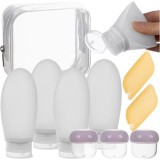 Set recipiente cosmetice de voiaj Trizand, 10 piese, husa transparenta