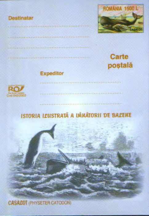 Intreg postal CP nec. 2003 - Istoria ilustrata a vanatorii de balene - Casalot