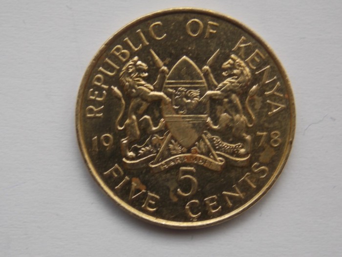 5 CENTS 1978 KENYA