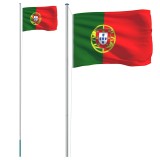 Cumpara ieftin Steag Portugalia si stalp din aluminiu, 6,08 m