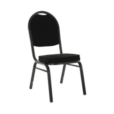 Scaun tapiterie neagra cadru gri Jeff 44x50x91 cm
