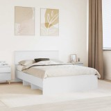 Cumpara ieftin Cadru de pat cu headboard Alb 140 x 200 cm Lemn prelucrat