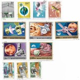 Ungaria - Marci diverse despre spatiul cosmic (12 buc.), 1965-1982 - obliterate