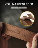 Cumpara ieftin Curea barbati cu clichet fara gauri, CHAOREN, piele naturala full-grain, 35mm, maro inchis, 80-90cm