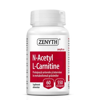 N-Acetyl L-Carnitine, 550 mg, 60 capsule, Zenyth foto
