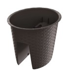 Ghiveci de balcon Ratolla Railing Oval 30 cm, maro, pentru balustrada