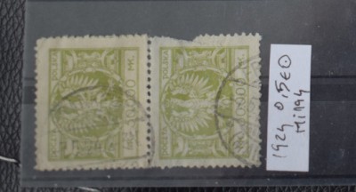 TS23 - Timbre serie Polonia - 1924 Mi194 stampilat x2 foto