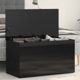 Cumpara ieftin Cufăr depozitare, negru extralucios, 84x42x46 cm, lemn compozit