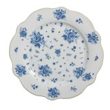 Cumpara ieftin Farfurie portelan alb albastru auriu 20x2 cm