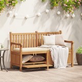 vidaXL Bancă de grădină cu șemineu cu depozitare Maro 150 x 60 x 90 cm