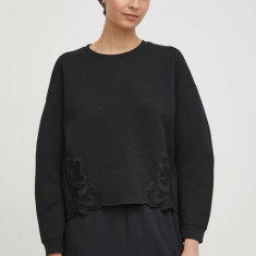 Sisley bluza femei, culoarea negru, neted