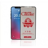 FOLIE DE PROTECTIE MATT PRIVACY CERAMIC FILM PENTRU SAMSUNG A525 GALAXY A52 4G/5G, MARGINI NEGRE, BULK