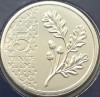 5 pence 2023 Marea Britanie, Oak sprig, Charles al-III-lea, Tudor crown privy mark, Brilliant uncirculated, Coincard, km#2436, Europa
