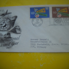 HOPCT PLIC FDC S 1570 ANUL INTER. TURISMULUI 1967-ONU NATIUNILE UNITE-NEW YORK