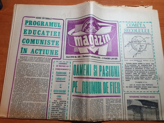 magazin 3 noiembrie 1973-articol gara din simeria si fantana din cetatea rasnov