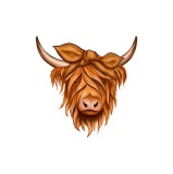 Cumpara ieftin Sticker decorativ Cap de Vaca, Maro, 55 cm, 3683ST, Oem