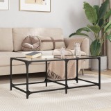 Gossi masuta de cafea cu blat sticla transparenta 98,5x50x40 cm otel