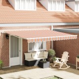 vidaXL Marchiză retractabilă automată cu dungi multicolore 400x300 cm