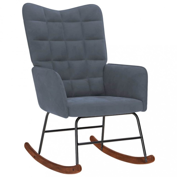 vidaXL Scaun balansoar, gri &icirc;nchis, catifea 4016833