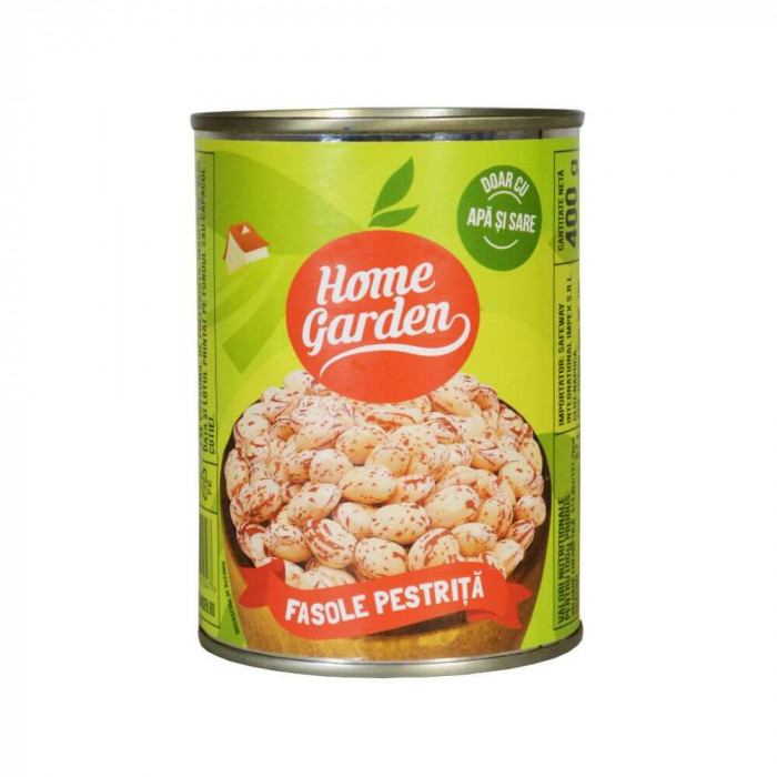 Bax 12 Conserve Fasole Pestrita Home Garden, 400 g, Conserva de Fasole, Fasole la Conserva, Fasole Pestrita la Cutie, Home Garden Fasole, Fasole la Cu