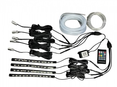 Kit Fir neon Led RGB + Banda LED SMD cu telecomanda Aplicatie IOS Android Bluetooth foto