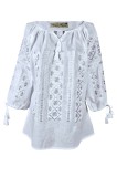 Bluza tip ie dama RBIB alb creta/argintiu , marimea 2XL