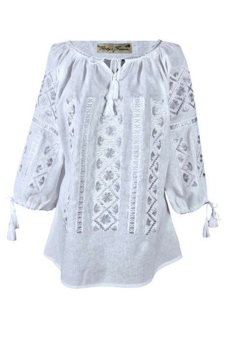 Bluza tip ie dama RBIB alb creta/argintiu , marimea S