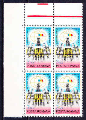 TSV - 1979 LP 979 CONGRESUL MONDIAL AL PETROLULUI, BUCURESTI BLOC X 4 MNH/** LUX foto