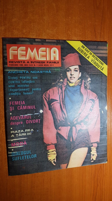 revista femeia februarie 1990-bianca brad,tamara bucuiuceanu,printesa margareta