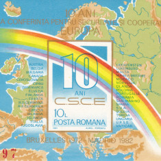 LP 1060- 10 ani de la Conferinta pentru Securitate si Cooperare in Europa,MNH.