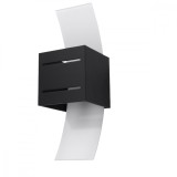 Lampă De Perete Loreto Negru Aluminiu/Sticlă 1 Bec Pătrat Modern De Interior