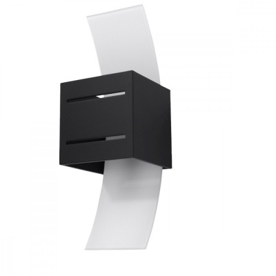 Lampă De Perete Loreto Negru Aluminiu/Sticlă 1 Bec Pătrat Modern De Interior foto