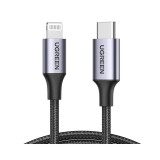 Cablu Ugreen USB C Lightning 20W MFi 1m Gri