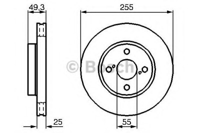 Disc frana TOYOTA COROLLA Limuzina (E12J, E12T) (2001 - 2008) BOSCH 0 986 479 085 foto