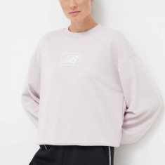 New Balance bluza femei, culoarea roz, cu imprimeu