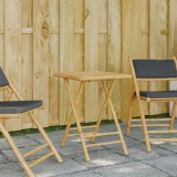 Masă grădină pliabilă bambus vidaXL 55x55x75 cm maro, exterior, terasă, balcon, rezistentă