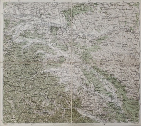 HARTA BUCOVINA, ZONA FALTICENI CERNAUTI , SCARA 1: 300.000 , 1881 ...