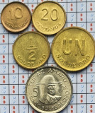 Set 5 monede Peru 10, 20 centavos 1/2, 1, 5 sol 1975 - 1976 UNC - A025, America Centrala si de Sud