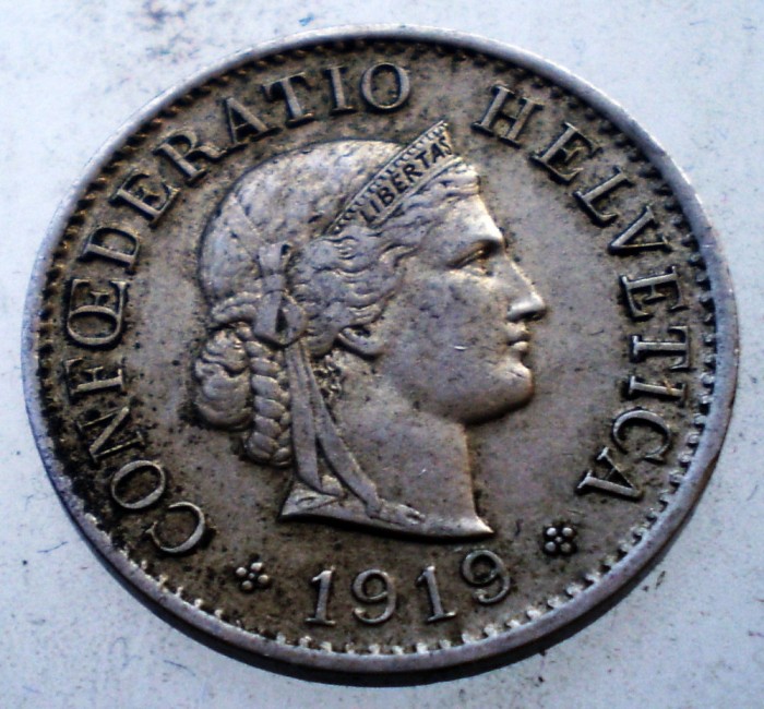 7.979 ELVETIA 5 RAPPEN 1919 B
